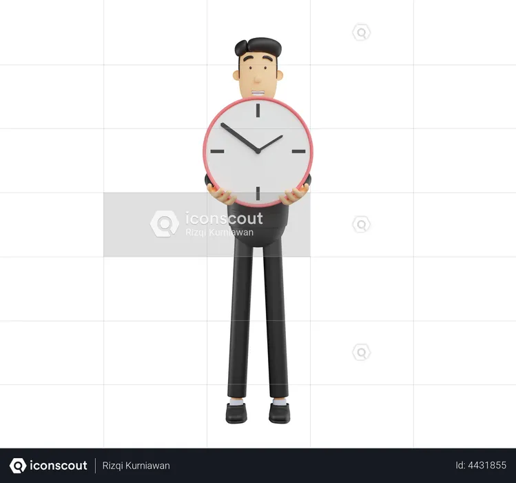Businessman doing time management  3D Illustration