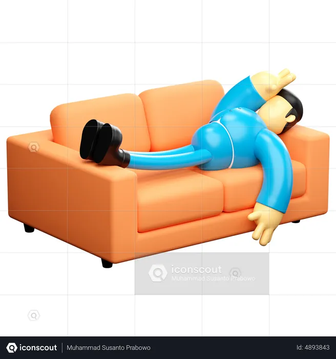Businessman Exhausted  3D Illustration