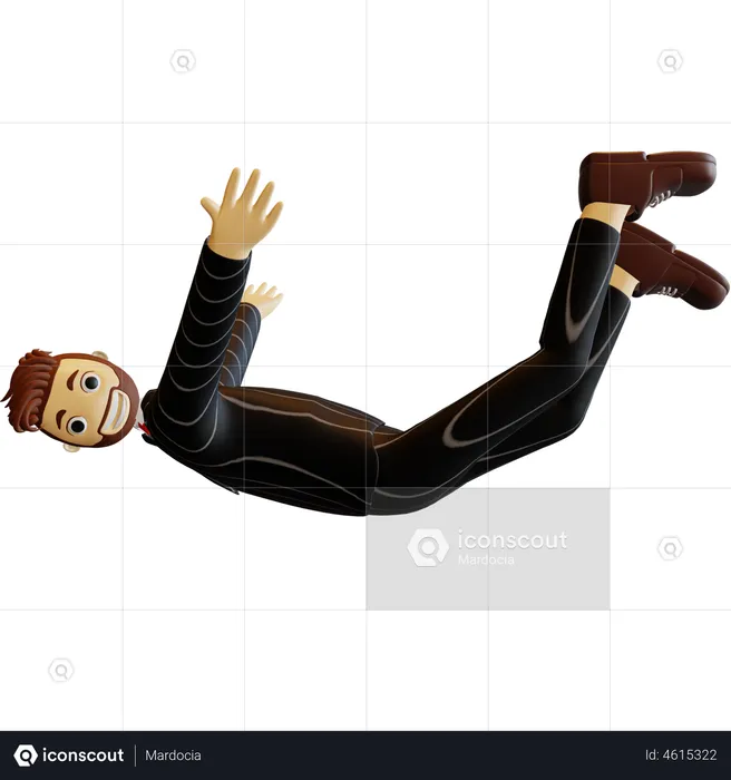 Businessman falling down  3D Illustration