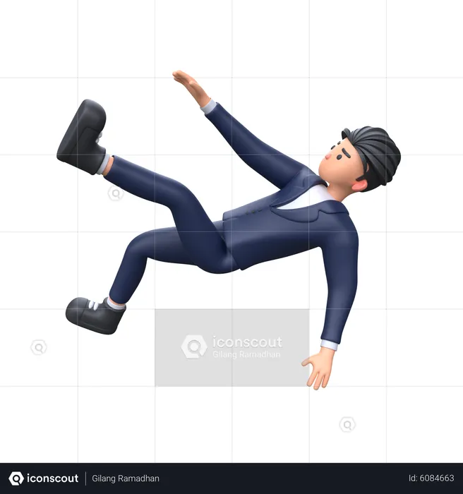 Businessman falling down  3D Illustration