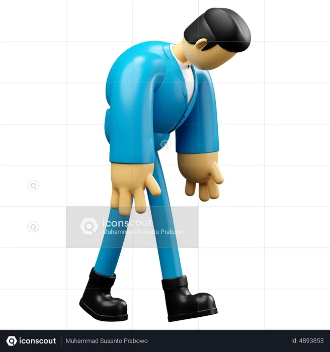 Businessman Feeling Tired  3D Illustration