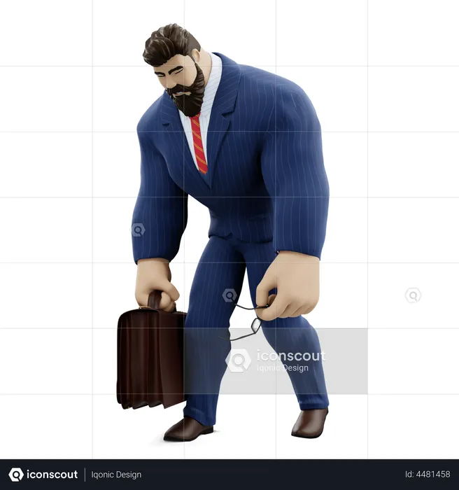 Businessman Feeling Tired  3D Illustration