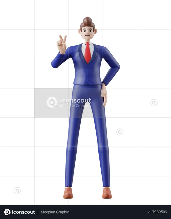 Businessman fighting post  3D Illustration