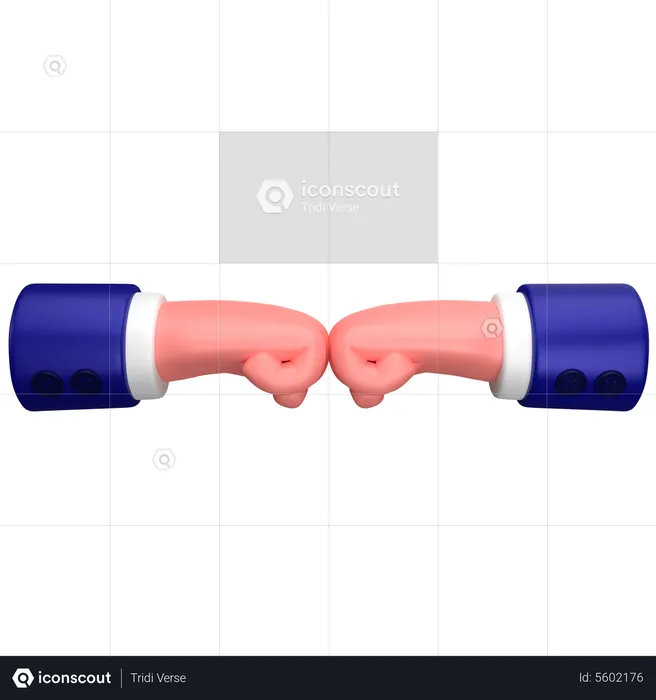Businessman fist bump hand gesture  3D Icon