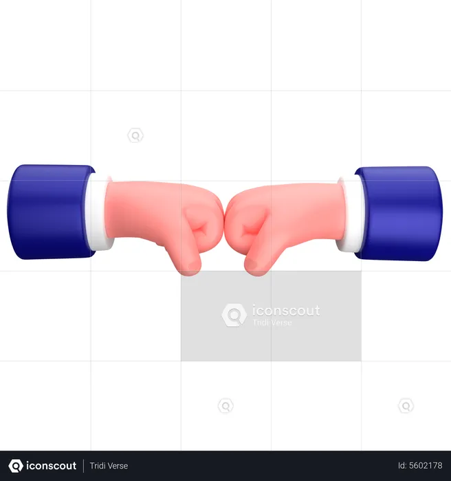 Businessman fist bump hand gesture  3D Icon