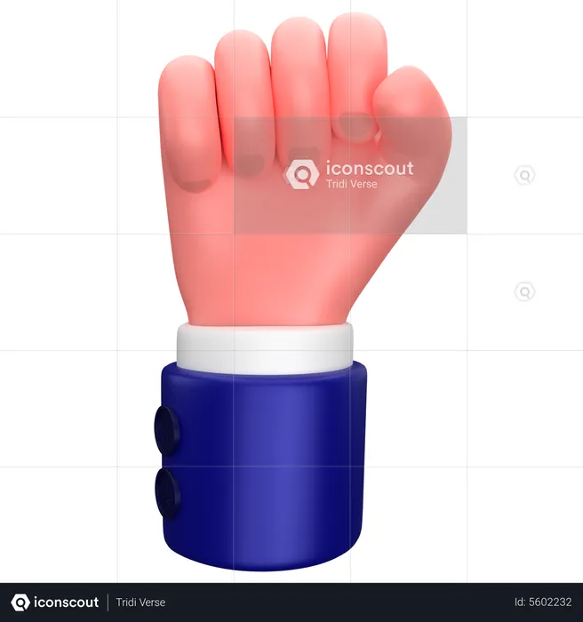 Businessman fist hands gesture sign  3D Icon