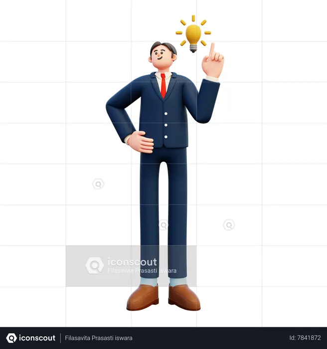 Businessman Gaining Idea  3D Illustration