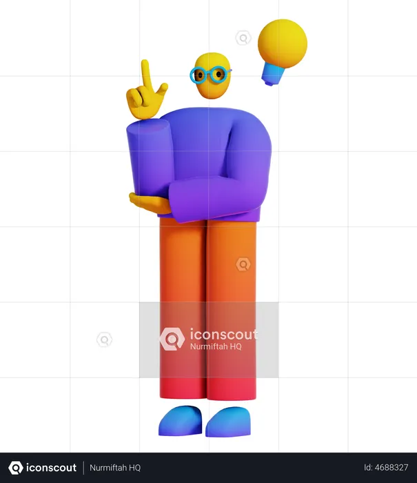 Businessman Get An Idea  3D Illustration