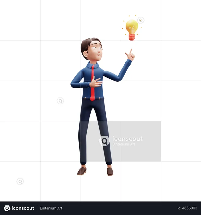 Businessman Get idea  3D Illustration