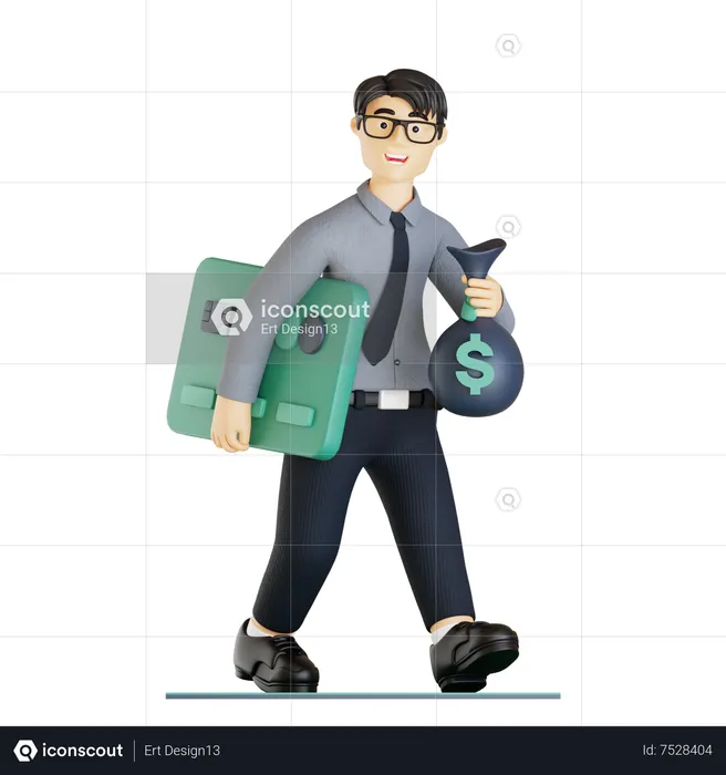 Businessman getting huge funding  3D Illustration