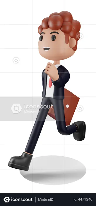 Businessman getting late  3D Illustration