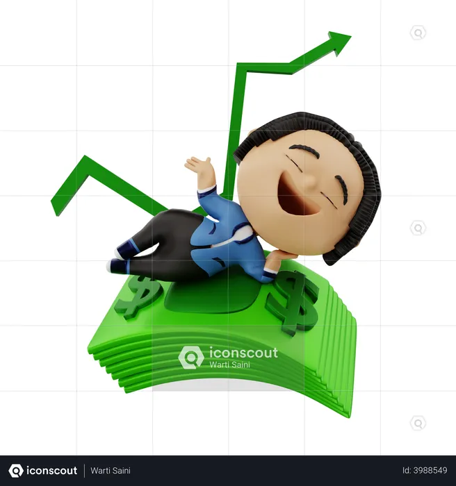 Businessman getting profit from investment  3D Illustration