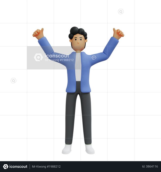 Businessman getting success 3D Illustration