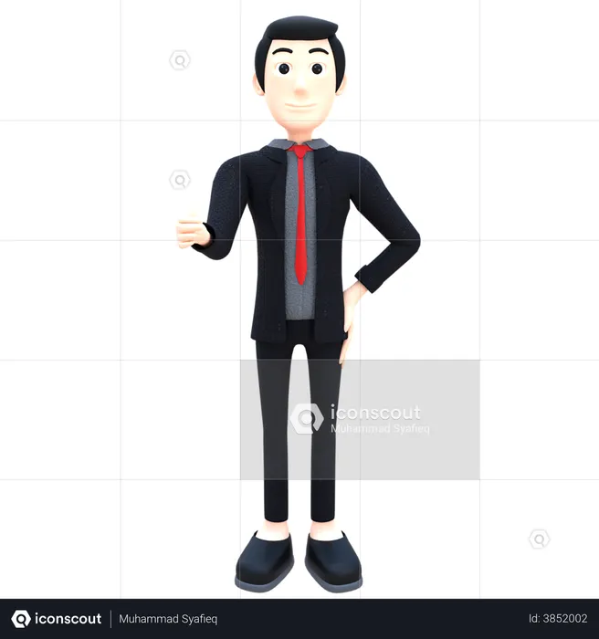 Businessman Gives Business Advise  3D Illustration