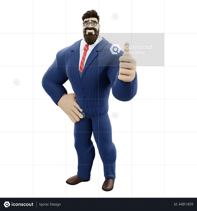 Businessman Giving Approval  3D Illustration