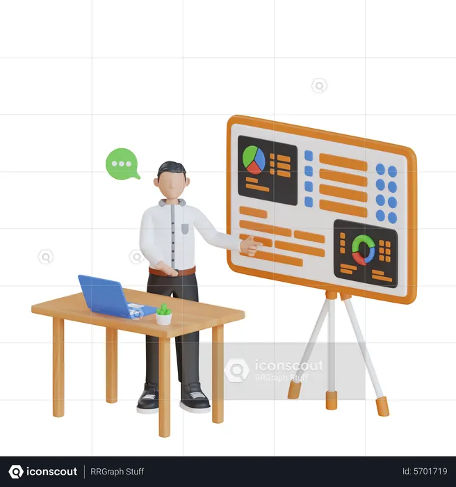 Businessman giving Business Presentation  3D Illustration