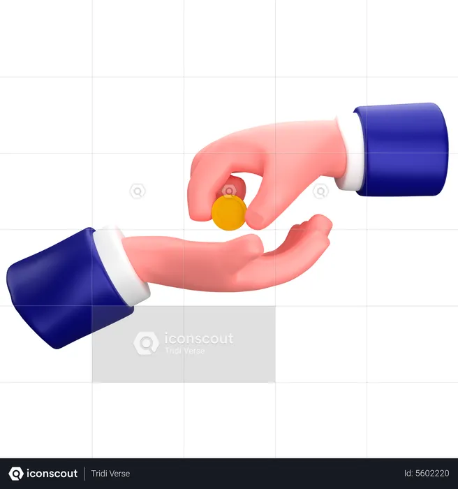 Businessman giving coin money gesture sign  3D Icon