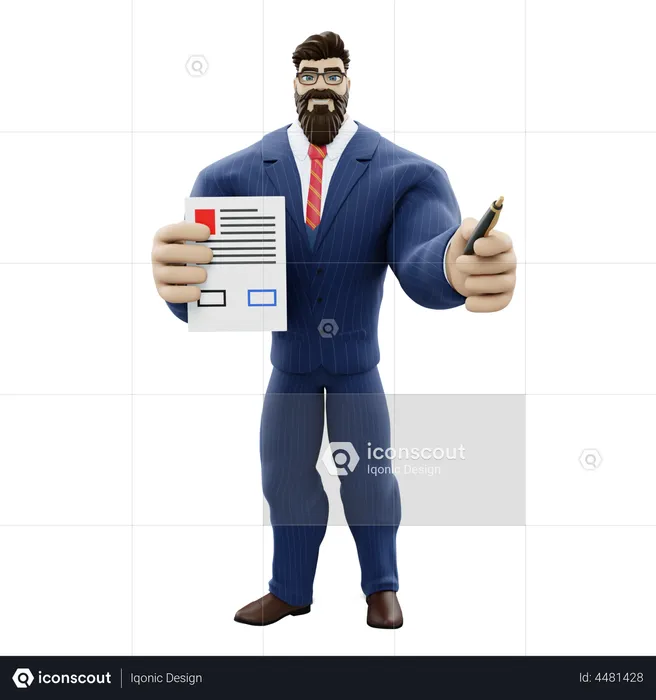 Businessman Giving Job Opportunity  3D Illustration
