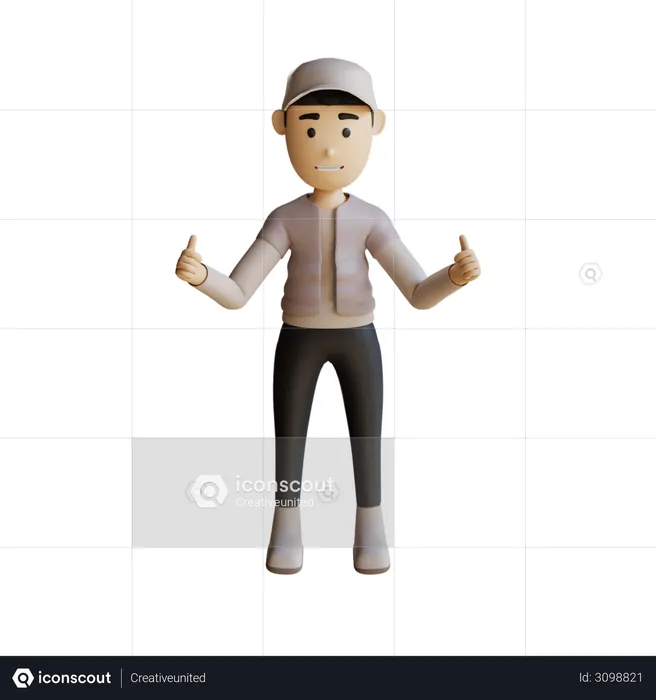 Businessman Giving Like  3D Illustration