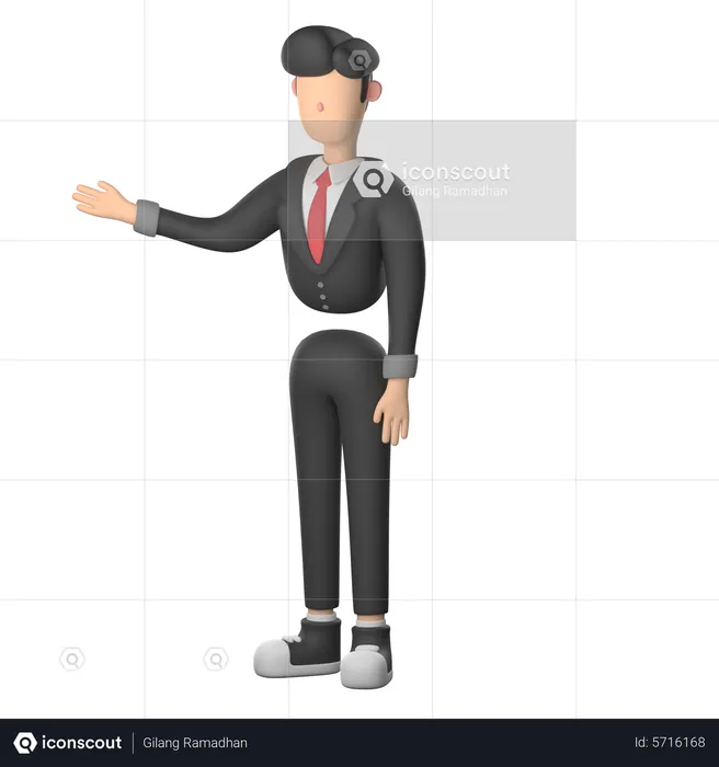 Businessman Giving Presentation  3D Illustration