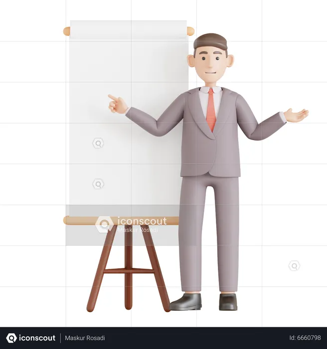 Businessman giving Presentation  3D Illustration