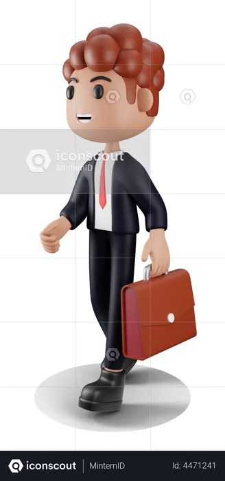 Businessman going to office  3D Illustration