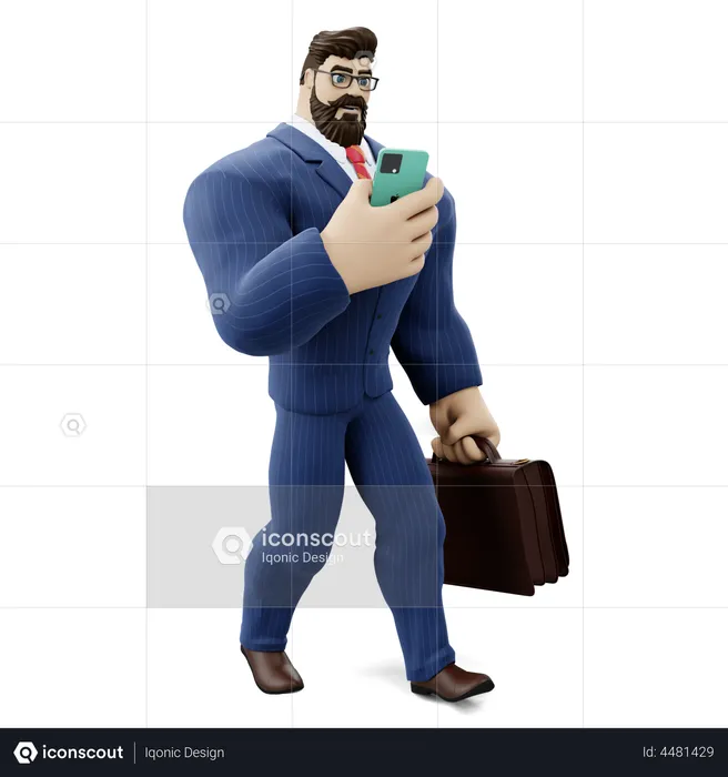 Businessman Going To Work  3D Illustration