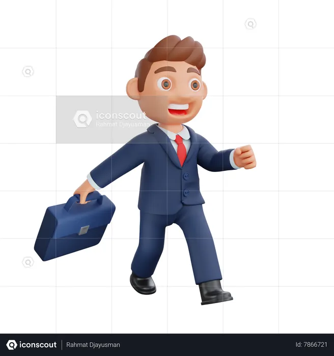 Businessman going to work  3D Illustration