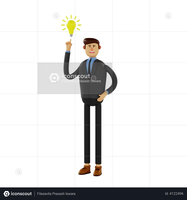 Businessman got Idea  3D Illustration