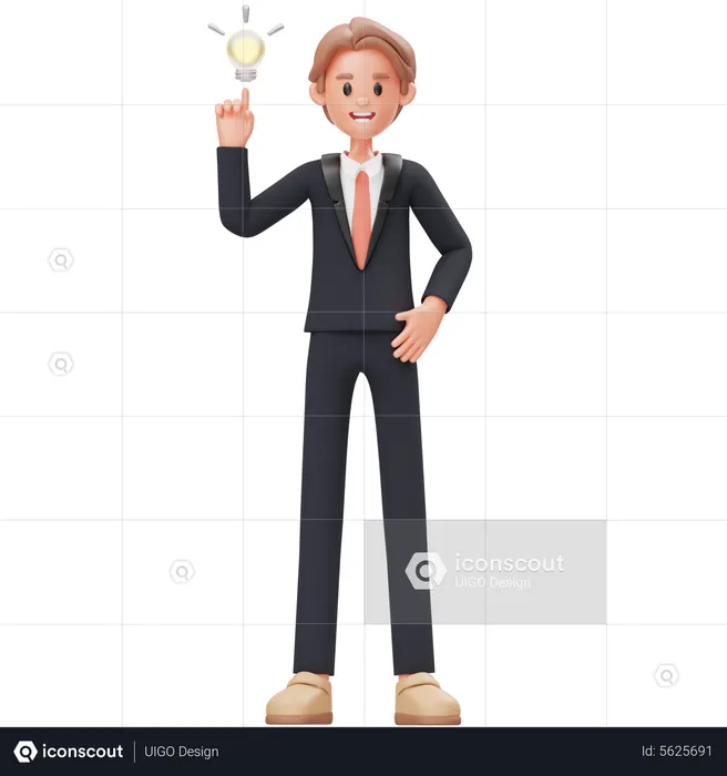 Businessman Got Idea  3D Icon