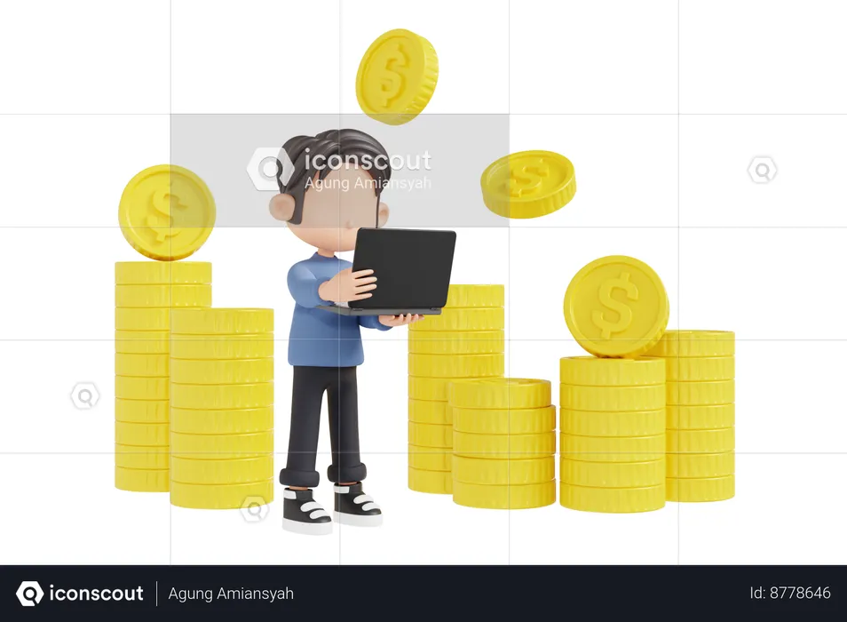 Businessman Growing Savings Money  3D Illustration