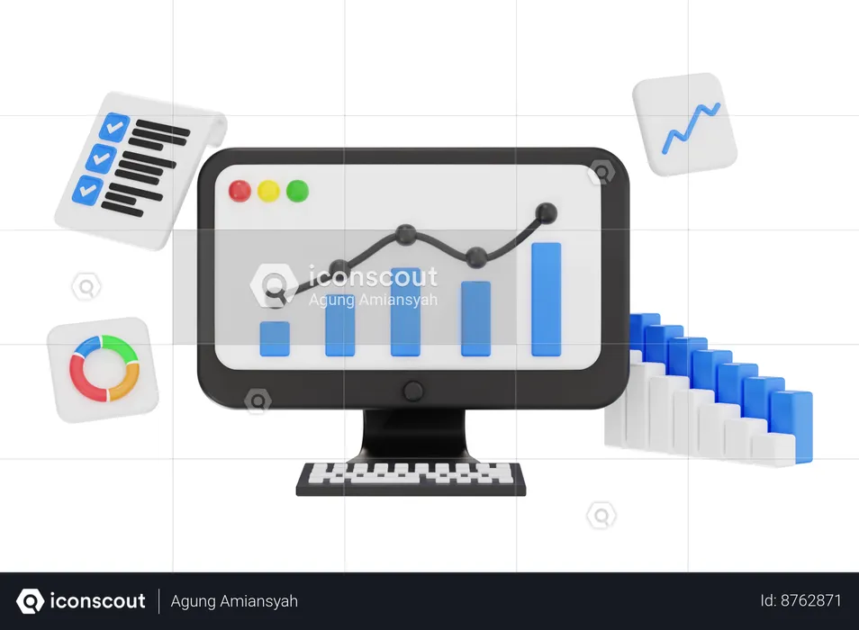 Businessman Growth Graph  3D Illustration