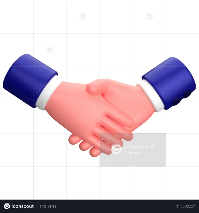Businessman hand shake gesture sign  3D Icon