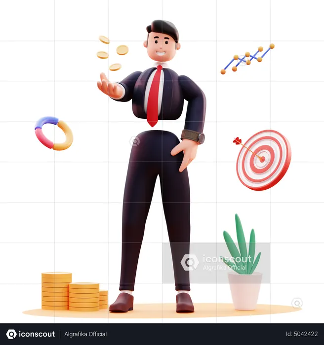 Businessman have capital for investment  3D Illustration