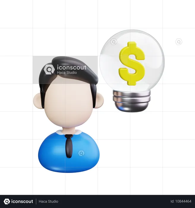 Businessman have creative idea  3D Icon