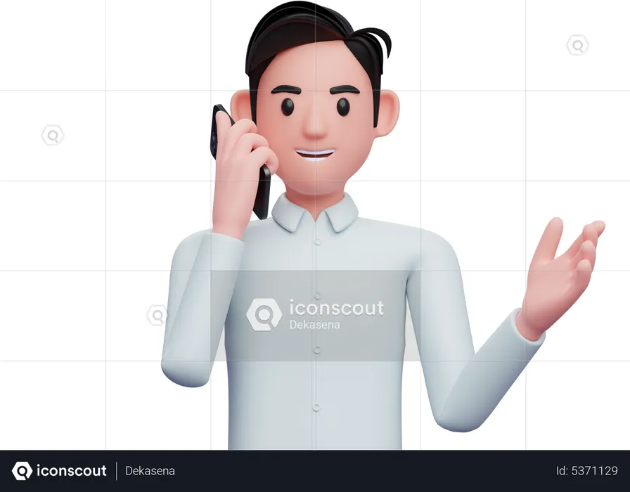 Businessman having a telephone conversation  3D Illustration