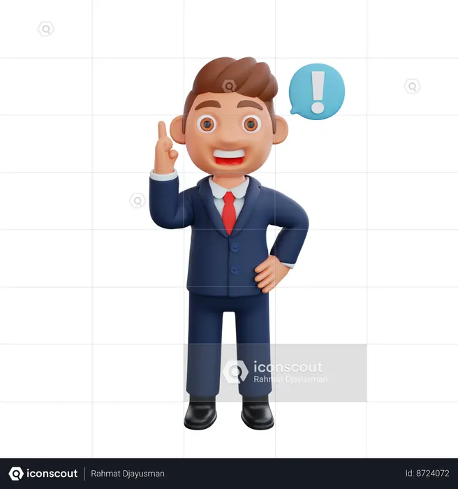 Businessman having doubt  3D Illustration