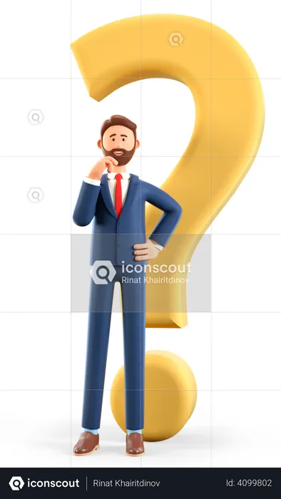 Businessman having doubt  3D Illustration