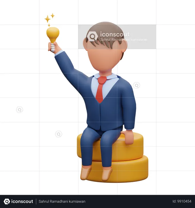 Businessman Having Idea  3D Illustration