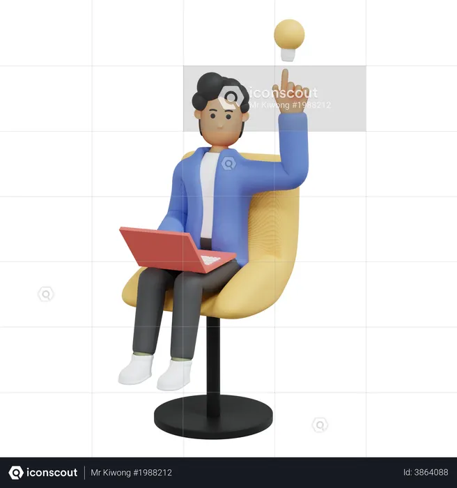 Businessman having idea  3D Illustration