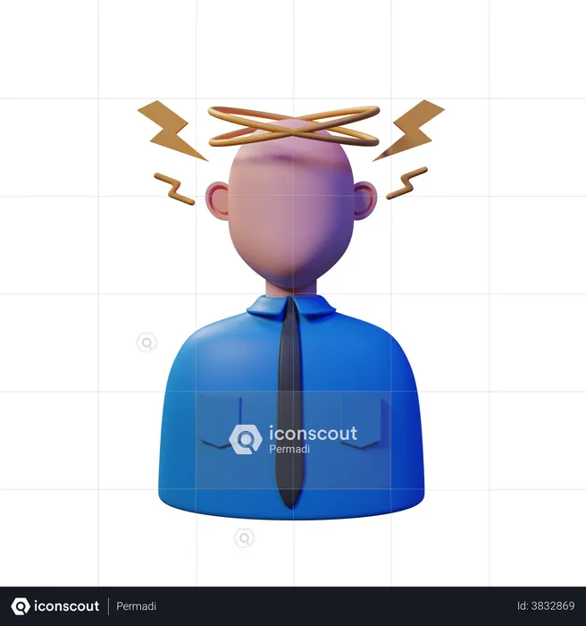 Businessman Headache  3D Illustration