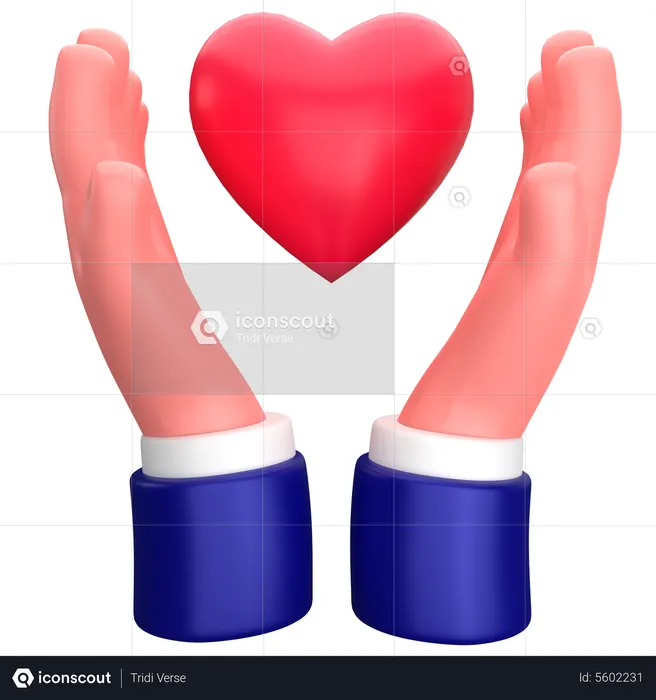 Businessman heart hands or care gesture sign  3D Icon