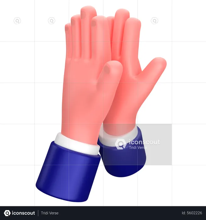Businessman high five gesture sign  3D Icon