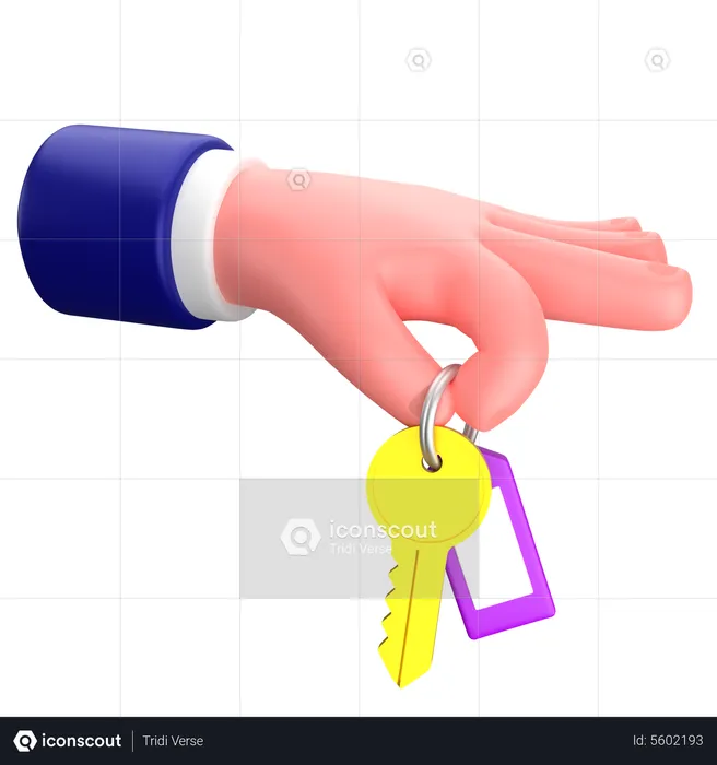 Businessman holding a keychain coin gesture  3D Icon