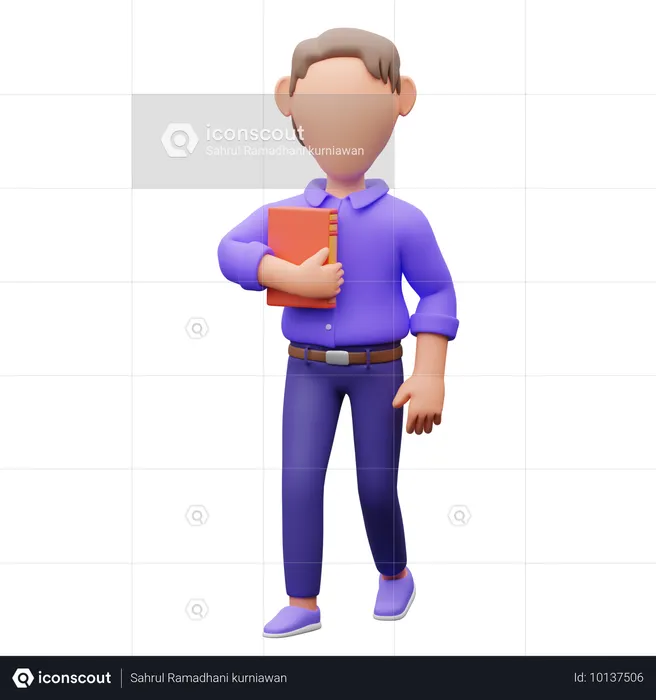 Businessman Holding Book  3D Illustration