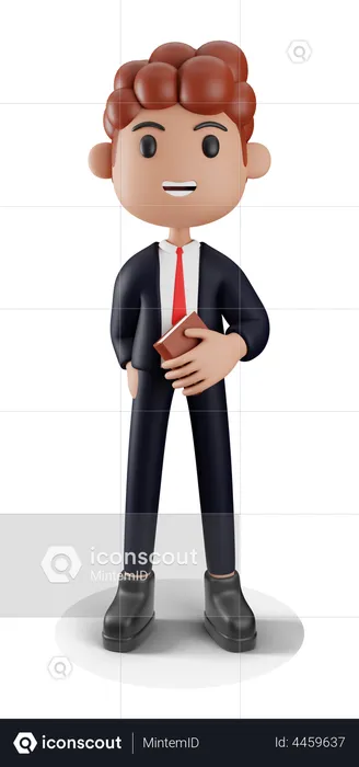 Businessman holding book  3D Illustration
