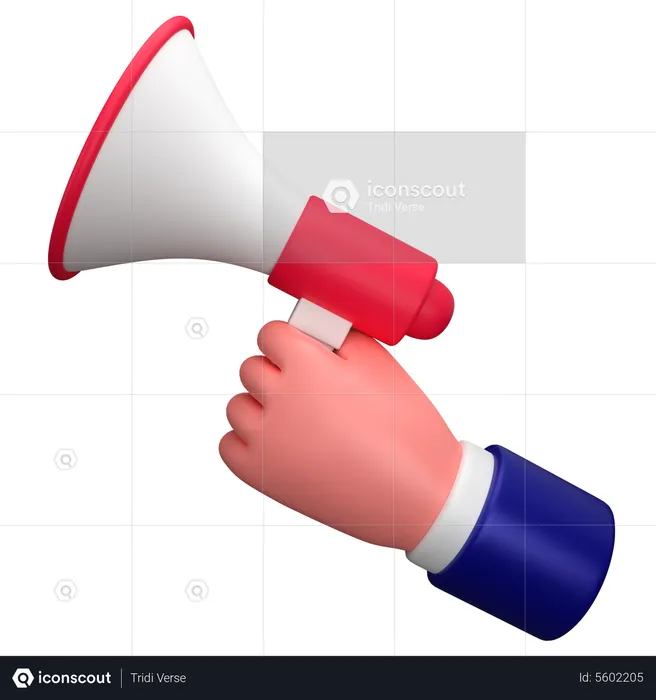 Businessman holding hand a megaphone gesture  3D Icon