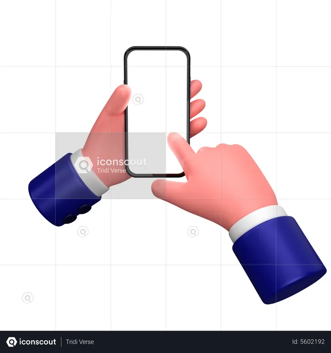 Businessman holding hand a smartphone gesture  3D Icon