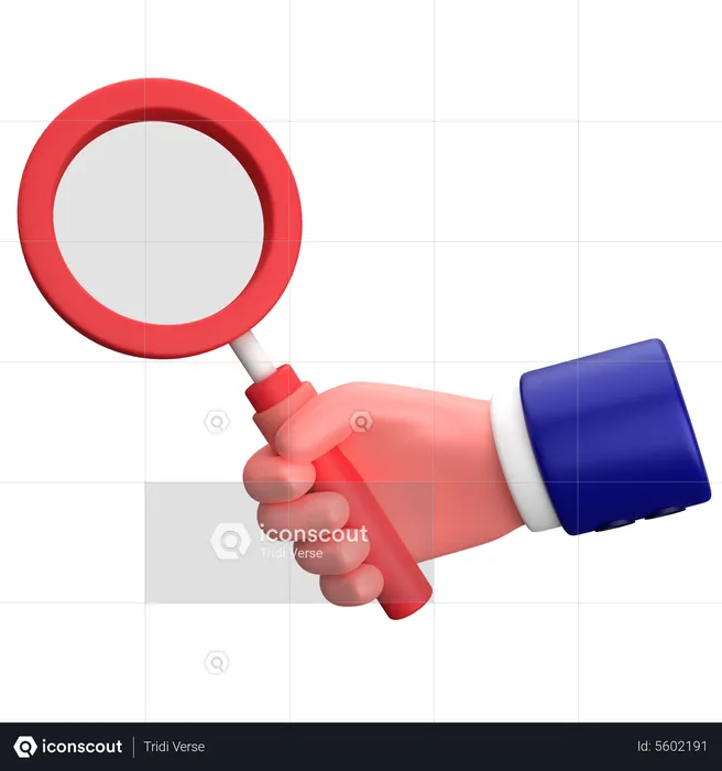 Businessman holding magnifier hand gesture  3D Icon