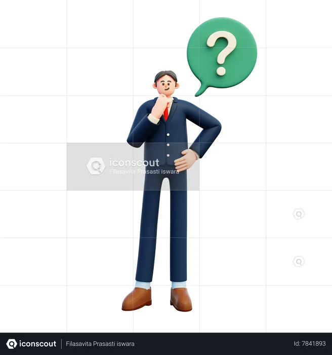 Businessman In Doubt  3D Illustration